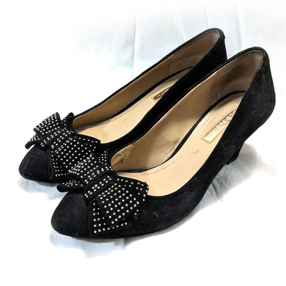 BCBGeneration Asya Wedge Pump in BLACK SUEDE